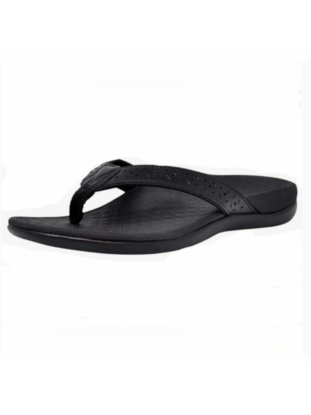 Vionic Tide Perf Black Orthotic Flip Flops Size 11
